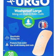 Băng cá nhân ít thấm nước Urgo Waterproof Large 3.8 *7.2cm (30 cái)