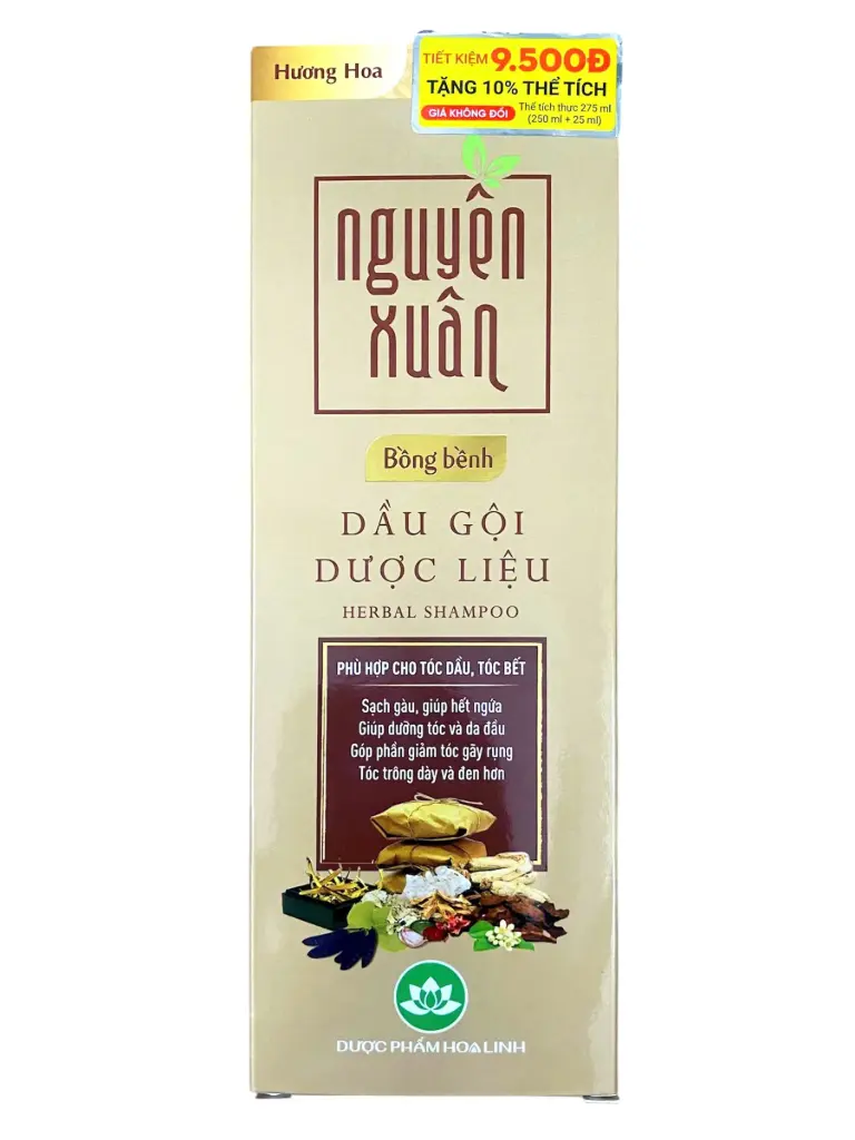 Dầu gội dược liệu nguyên xuân bồng bềnh 275ml (250ml + KM 25ml)