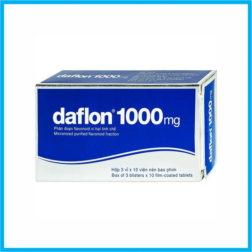 Daflon 1000mg (Hộp 3 vỉ x 10 viên)