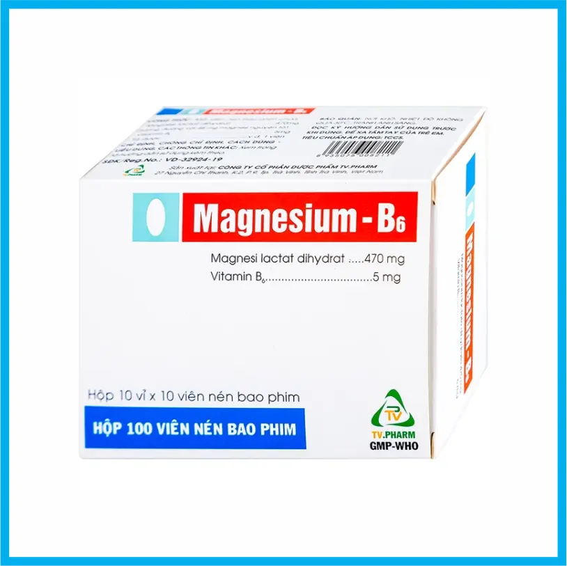 Magnesium - B6 (Hộp 10 vỉ x 10 viên)