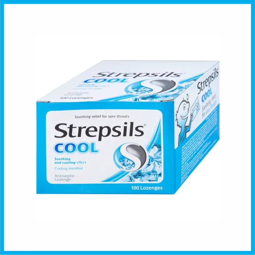 Strepsils Cool (Hộp 50 gói x 2 viên)