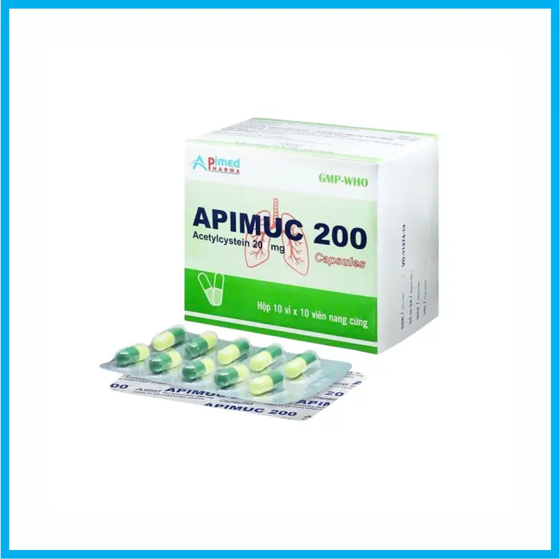 Apimuc 200 (Hộp 10 vỉ x 10 viên)