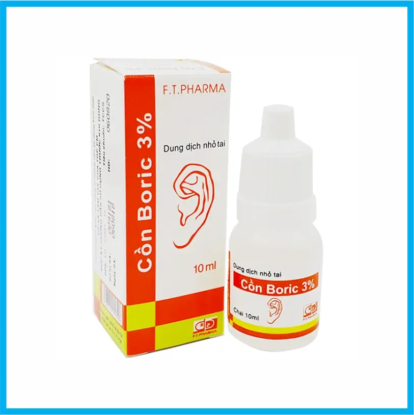 Cồn Boric 3% 10ml F.T.Pharma (Lốc 10 chai)