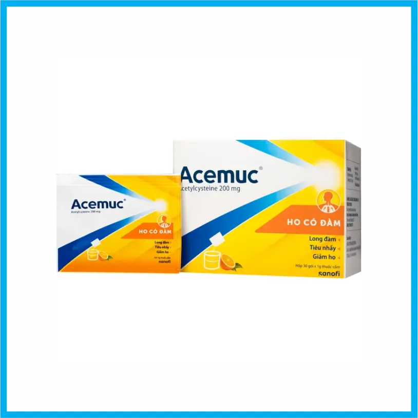 Acemuc 200mg Sanofi (Hộp 30 gói)