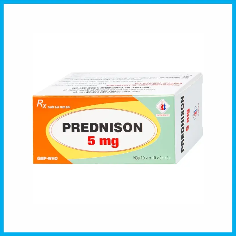 Prednison 5mg Domesco (Hộp 10 vỉ x 10 viên)