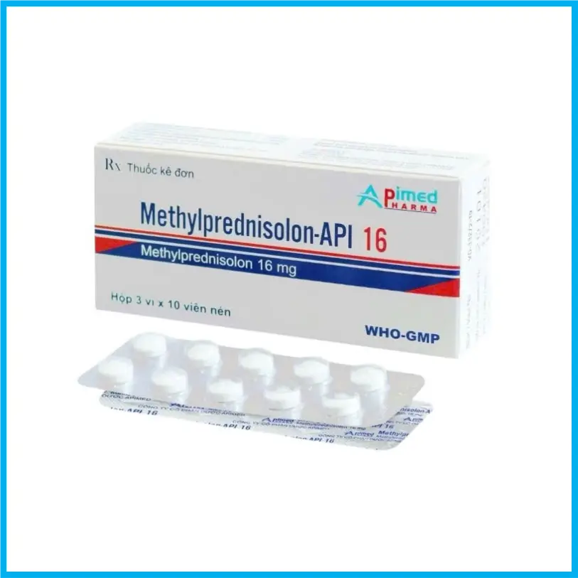 Methylprednisolon-API 16 (Hộp 3 vỉ x 10 viên)