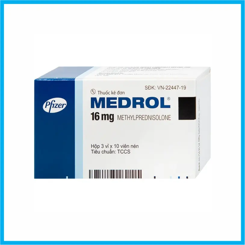 Medrol 16mg Prizer (Hộp 3 vỉ x 10 viên)