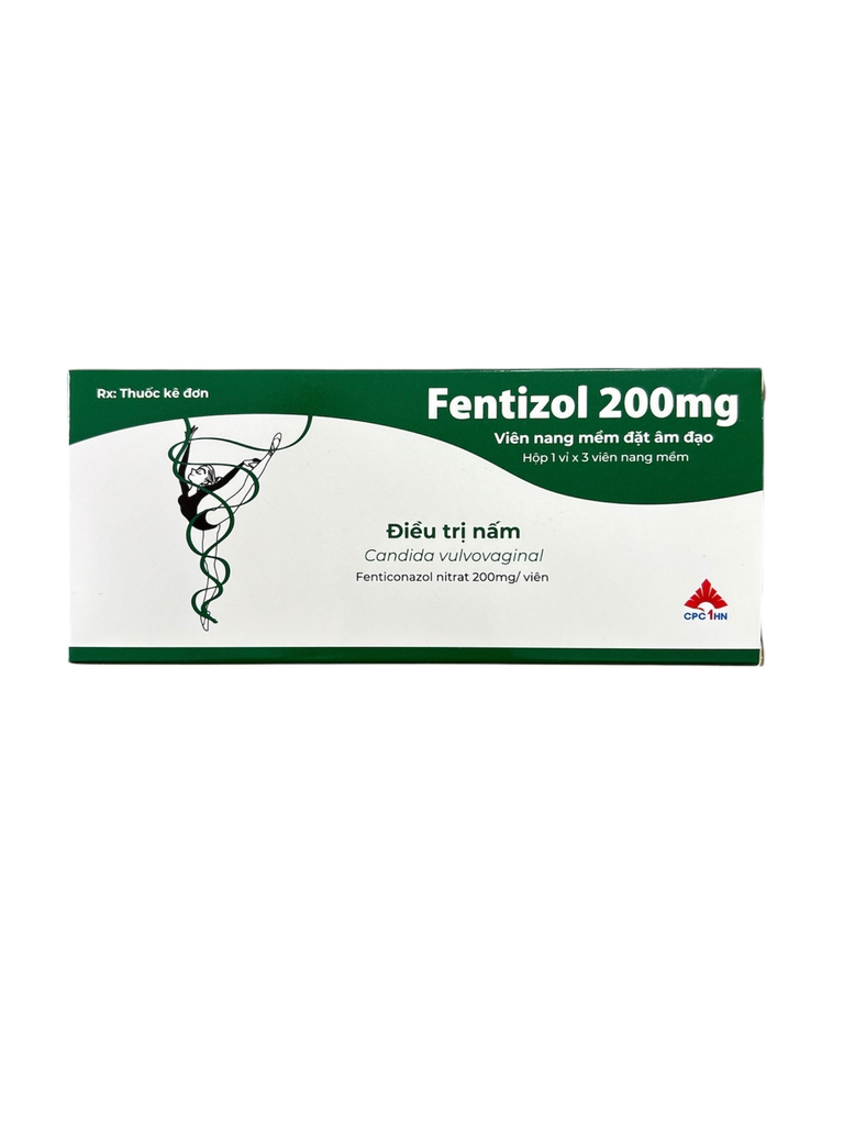 Viên đặt âm đạo Fentizol 200mg (Hộp 3 viên)