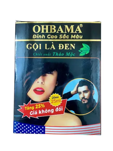 [GOILADENOHBAMA_MP] Gội là đen Ohbama (Hộp 10 gói x 25 ml)