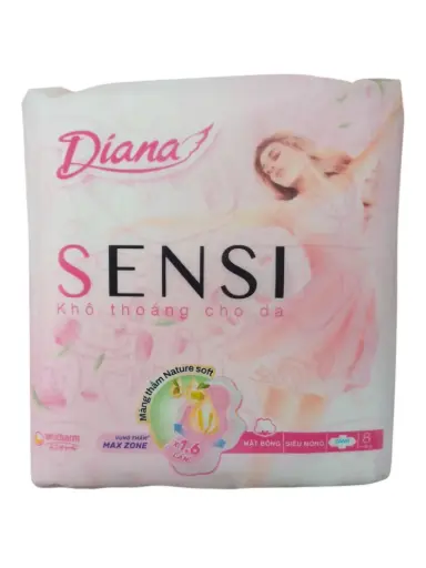[DIANASENSIKHOTHOANG_8MIENG_KHAC] Băng vệ sinh Diana Sensi Khô thoáng (Gói 8 miếng)