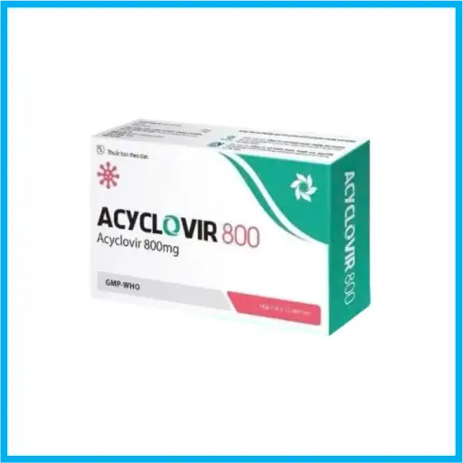 [ACYCLOVIR_800MG_TKD] Acyclovir 800mg Tín Phong Pharma (Hộp 3 vỉ x 10 viên)