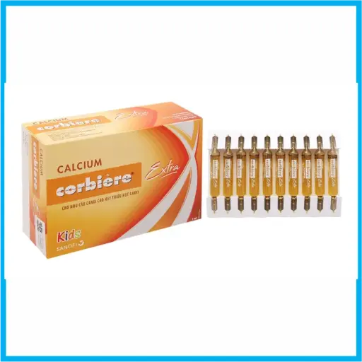 [CALCIUMCORBIEREKIDS_30ONG_TKKD] Calcium Corbiere Extra Kids (Hộp 3 vỉ x 10 ống)