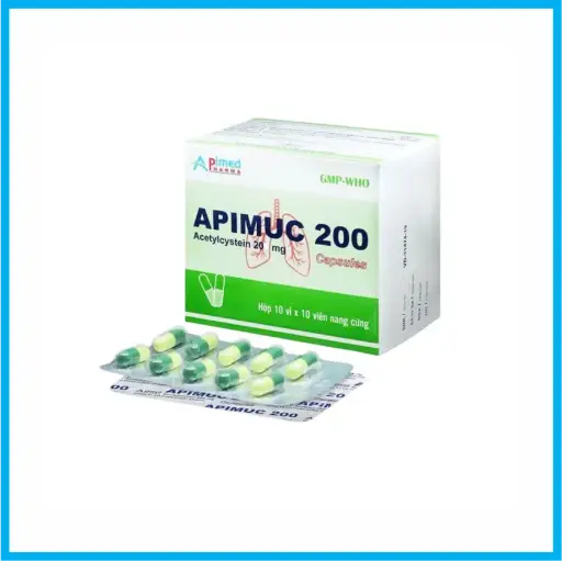 [APIMUC200_100VIEN_TKKD] Apimuc 200 (Hộp 10 vỉ x 10 viên)
