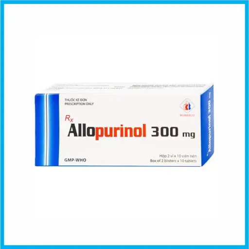 [ALLOPURINOLDMC_300MG_TKD] Allopurinol 300mg Domesco (Hộp 2 vỉ x 10 viên)
