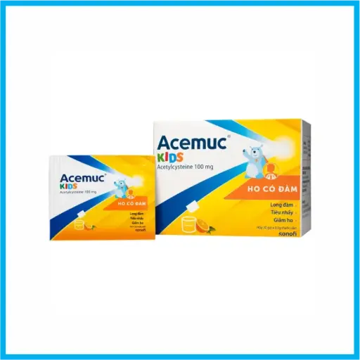 [ACEMUCKIDS_100MG_TKD] Acemuc Kids 100mg Sanofi (Hộp 30 gói)