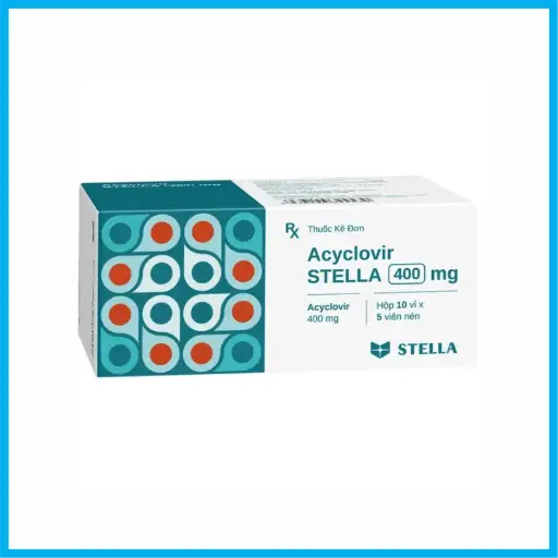 [ACYCLOVIRSTELLA_400MG_TKD] Acyclovir Stella 400mg (Hộp 10 vỉ x 5 viên)